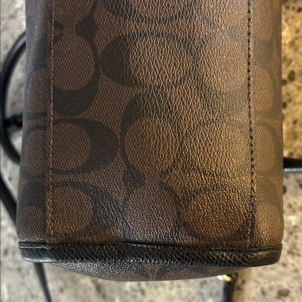 COACH Signature Mini Bennett Satchel Crossbody, Brown/Black F34084, EUC - Picture 5 of 7